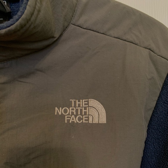 Navy & Grey North Face Denali Fleece Jacket - Picture 3 of 4